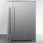SUMMIT - 24" Wide Outdoor Built-In All-Refrigerator With Slide-Out Storage Compartment
