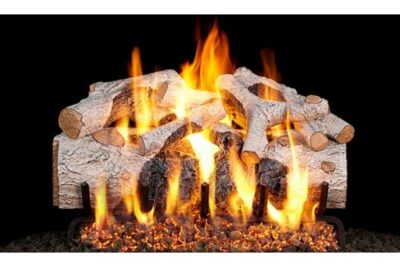 Real Fyre Charred Mountain Birch Logs with G45 Burner
