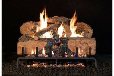 Real Fyre Charred Angel Split Oak Logs with G45 Burner