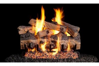 Real Fyre Gnarled Split Oak Logs with G45 Burner