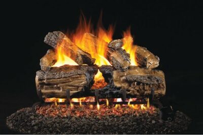Real Fyre Burnt Split Oak Logs with G45 Burner