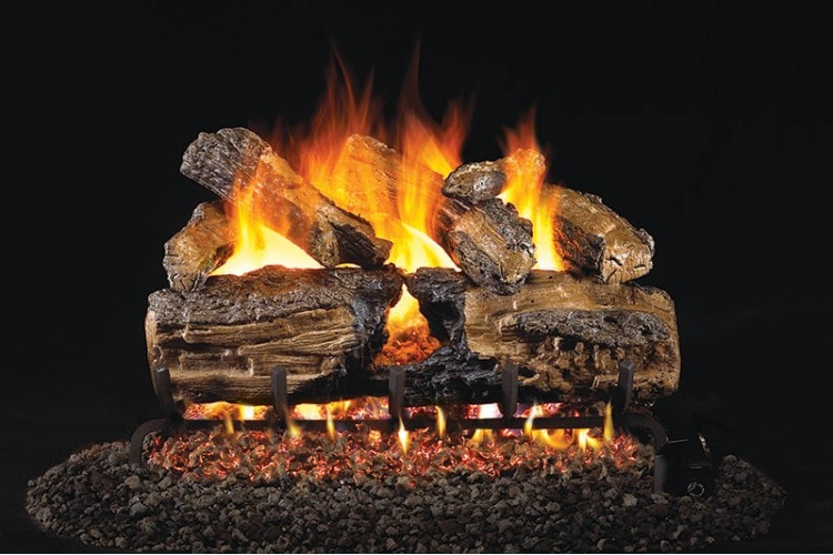 Real Fyre Burnt Split Oak Logs with G45 Burner