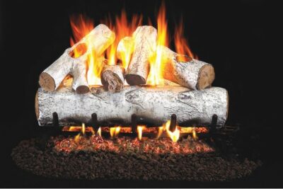 Real Fyre White Birch Logs with G46 Series Burner