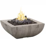 AFD - 36''-Inch Reclaimed Wood Bordeaux Square Fire Bowl