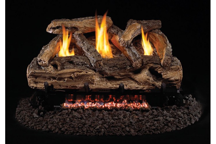 Real Fyre 30-inch Split Oak Log Set With Vent-free Natural Gas Ansi Certified G9 Burner – Variable Flame Remote