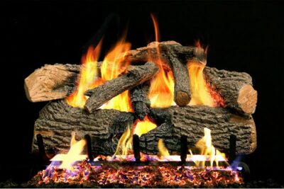Real Fyre Charred Evergreen Oak Logs Compatible with G52 Burner