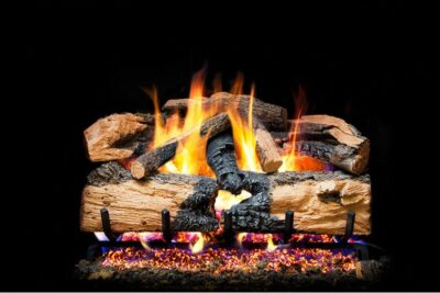 Real Fyre Charred Evergreen Split Oak Logs Compatible with G52 Burner