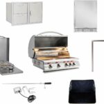 BLAZE BBQ Outdoor Package of 32” LTE Built-in Gas Grill, Gas Dop-In Single Side Burner, 32” Door & Two Drawers Combo, 24” Refrigerator and Accessories