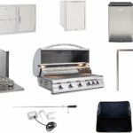 BLAZE BBQ Outdoor Gas Grill Package of 40” LTE Built-in Gas Grill, Dop-In Single Side Burner, 32” Door & Two Drawers Combo, Roll Out Double Trash Drawer, 20” Compact Refrigerator, and Accessories
