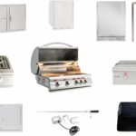 BLAZE BBQ Outdoor Gas Grill Package of 32” LTE Built-in Gas Grill, LTE Gas Griddle, LTE Gas Power Burner, 32” Door & Two Drawers Combo, Trash Drawer, Double Access Door, Refrigerator, and Accessories