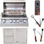 Lion Premium Grills 32-Inch Natural Gas Grill L75000 and Door and Drawer Combo with Towel Rack with 5 in 1 BBQ Tool Set Package Deal (	B07VWYDJ6Y)