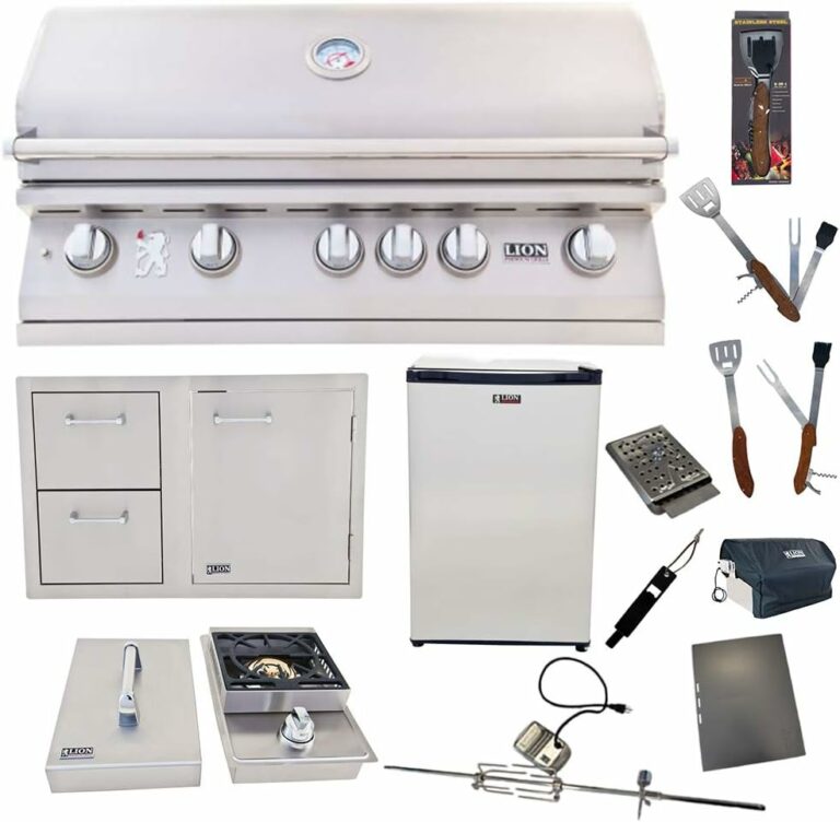 Lion Premium Grills 40-Inch Liquid Propane Grill L90000 with Single Side Burner, Eco Friendly Refrigerator, Door and Drawer Combo with 5 in 1 BBQ Tool Set Best of Backyard Gourmet Package Deal (B07XVBJT3R)