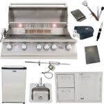 Lion 40-Inch Natural Gas Grill L90000 with Refrigerator and Door and Drawer Combo and Drop-In Sink with and 5 in 1 BBQ Tool Set Best of Backyard Package Deal (B0815VHDK4)
