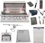 Lion 40-Inch Liquid Propane Grill L90000 with Refrigerator and Vertical Door with Towel Rack and Drop-In Sink and 5 in 1 BBQ Tool Set Best of Backyard Package Deal (B081J46J61)