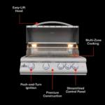 Blaze Premium LTE+ 32-Inch 4-Burner Built-In Grill W/ Rear Infrared Burner & Lift-Assist Hood - BLZ-4LTE3 - Image 2