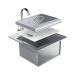 Premium 21 X 20 Outdoor Rated Stainless Steel Drop In Sink With Hot/Cold Faucet - B-PS21 - Image 4