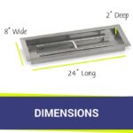 24 x 8 Stainless Steel Rectangular Drop-In Fire Pit Pan by AFG - Image 4