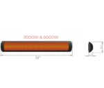 Bromic Heating Tungsten Smart-Heat 56-Inch 6000W Dual Element 208V Electric Infrared Patio Heater - White - BH0420036 - Image 2