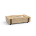 American Fyre Designs 60-Inch Iron Saddle Firetable 580-TR-11-M7xC (Travertine)