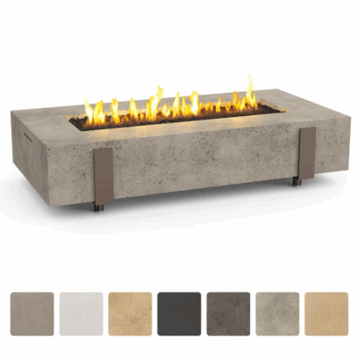 American Fyre Designs Long Iron Saddle 72-Inch Rectangular Fire Table - 588