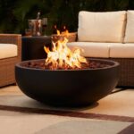 Blaze 38-Inch Round Concrete Fire Bowl - Natural Gas, Phantom Finish - BLZ-38-FBOWL-NG backyard