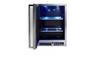 Lynx 24-Inch 5.3 Cu. Ft. Left Hinge Outdoor Rated Compact Glass Door Refrigerator - LN24REFGL Open