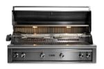 Lynx Professional 54-Inch Built-In Gas Grill With One Infrared Trident Burner And Rotisserie - L54TR- Open lid and rotissorie kit