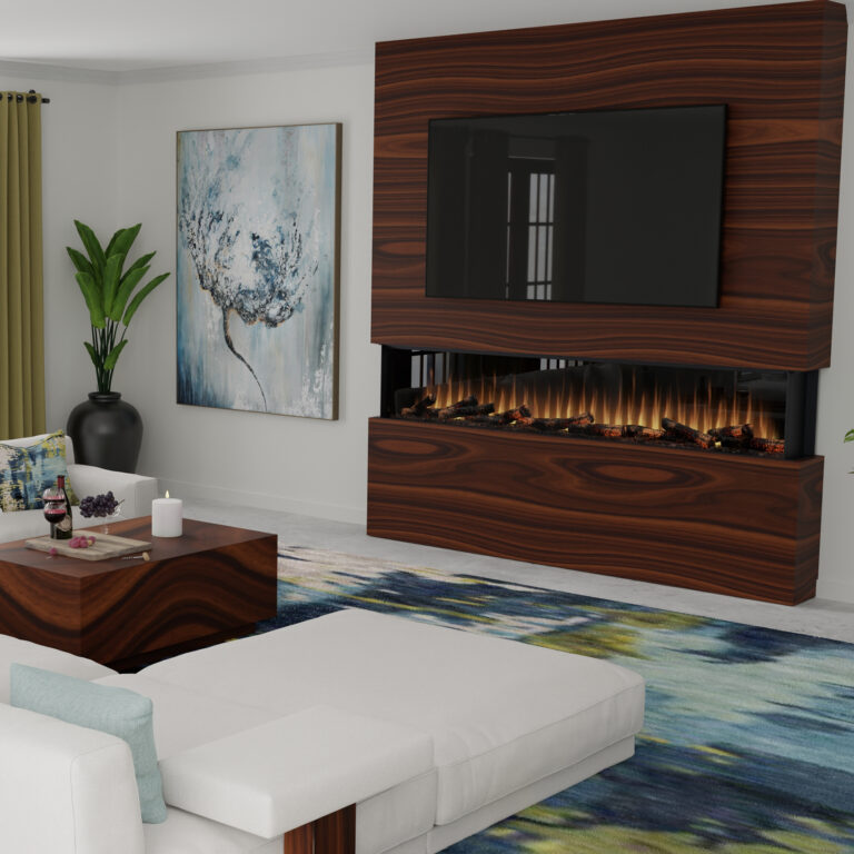 Dimplex Ignite Ultra 100-inch Linear Electric Fireplace (ULT100) Installed on wall