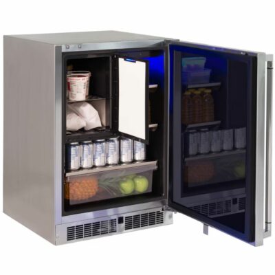 Lynx 24-Inch 4.9 Cu. Ft. Right Hinge Outdoor Rated Compact Refrigerator With Freezer - LN24REFCR 01