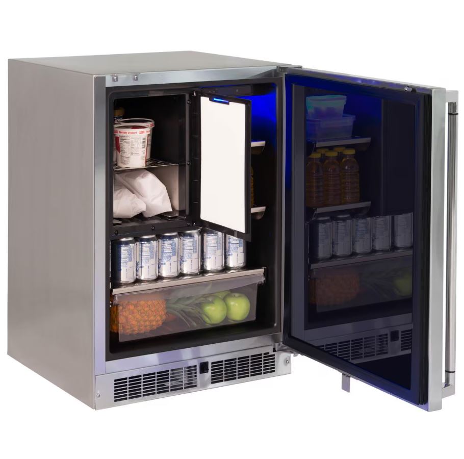 Lynx 24-Inch 4.9 Cu. Ft. Right Hinge Outdoor Rated Compact Refrigerator With Freezer - LN24REFCR 01