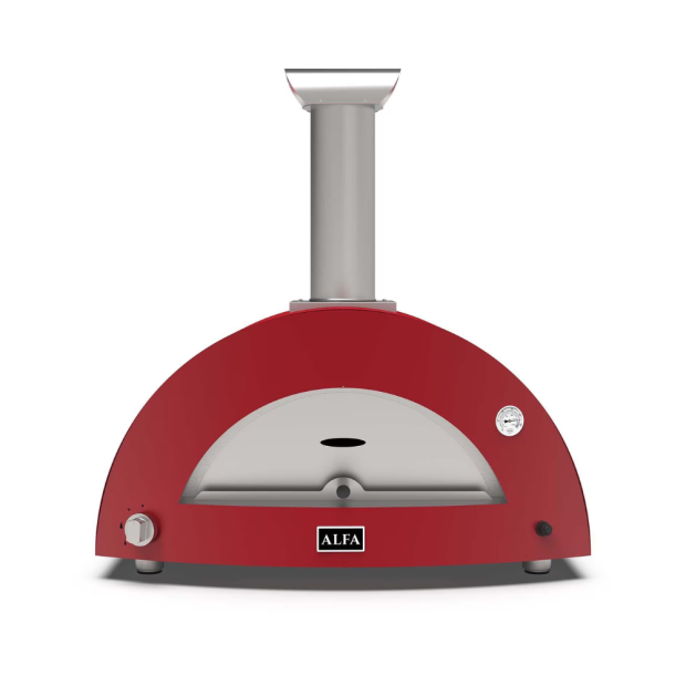 Alfa Moderno 3 Pizze Natural Gas Pizza Oven Ruby Red | FXMD-3P-MROR-U