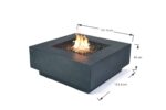 ELEMENTI PLUS BERGEN 40-inch Square Natural Gas Fire Table (Dark Gray) - OFG413DG-NG - Image 3