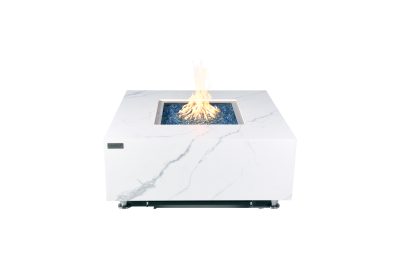 ELEMENTI PLUS BIANCO 39.5-Inch Marble Porcelain Fire Table – OFP103BW