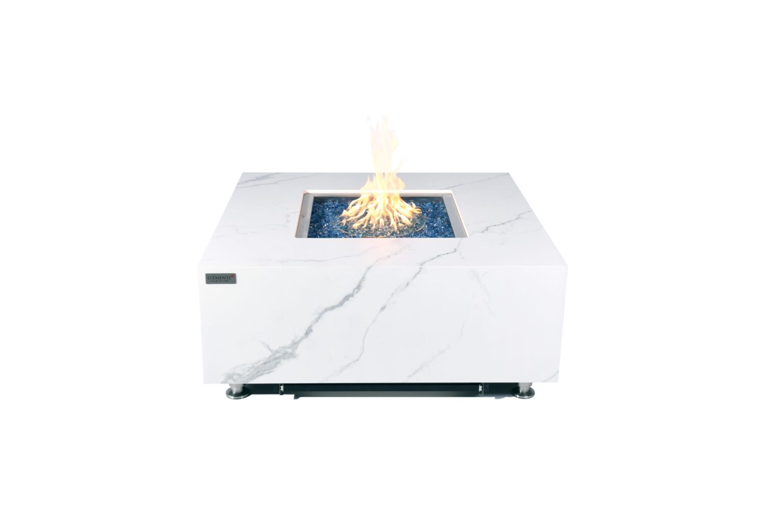 ELEMENTI PLUS BIANCO 39.5-Inch Marble Porcelain Fire Table – OFP103BW
