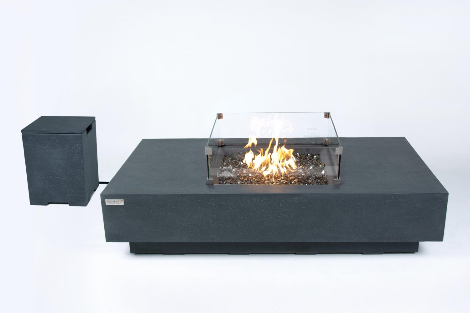 ELEMENTI PLUS CANNES 60-Inch Rectangular Propane Fire Pit Table – OFG416DG-LP