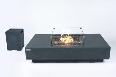 ELEMENTI PLUS CANNES 60-Inch Rectangular Propane Fire Pit Table – OFG416DG-LP