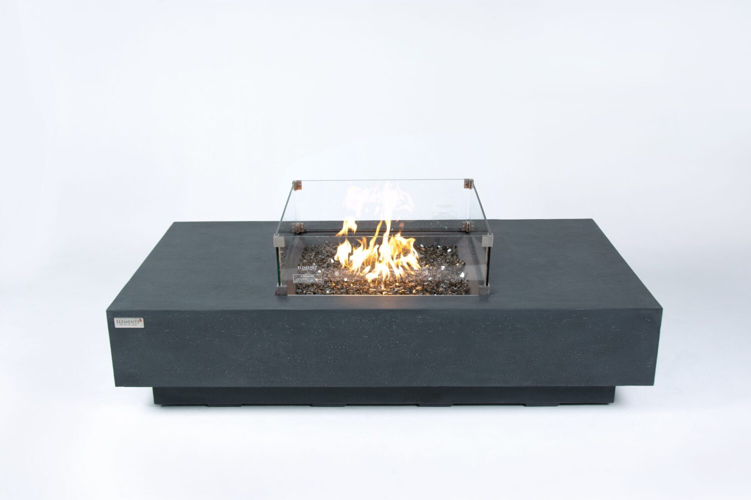 ELEMENTI PLUS CANNES 60-Inch Rectangular Natural Gas Fire Pit Table – OFG416DG-NG