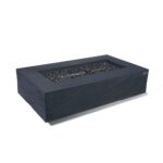ELEMENTI PLUS CAPE TOWN 56-Inch Rectangular Concrete Fire Pit Table (BLACK) - OFG410SL