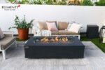 ELEMENTI PLUS CAPE TOWN 56-Inch Rectangular Concrete Fire Pit Table (BLACK) - OFG410SL - Image 4