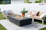 ELEMENTI PLUS CAPE TOWN 56-Inch Rectangular Concrete Fire Pit Table (BLACK) - OFG410SL - Image 5