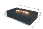 ELEMENTI PLUS CAPE TOWN 56-Inch Rectangular Concrete Fire Pit Table (BLACK) - OFG410SL - Image 7