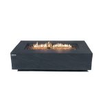 ELEMENTI PLUS CAPE TOWN 56-Inch Rectangular Concrete Fire Pit Table (BLACK) - OFG410SL