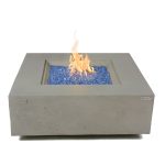 ELEMENTI PLUS CAPERTEE 40-Inch Square Concrete Fire Pit Table (Gray) - OFG411SG