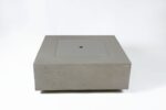 a square grey firepit with a square lid