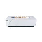ELEMENTI PLUS CARRARA 60-Inch Marble Porcelain Fire Table - OFP121BW
