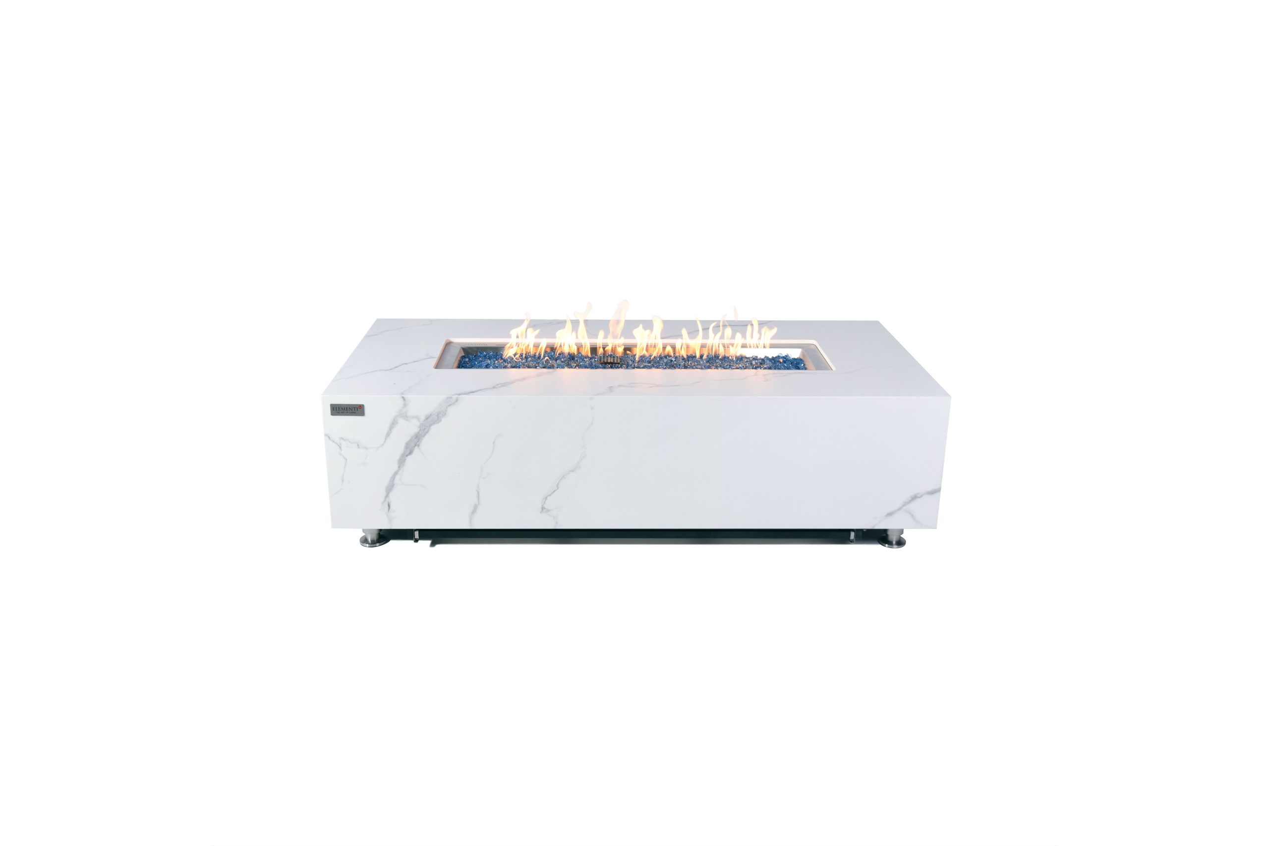 ELEMENTI PLUS CARRARA 60-Inch Marble Porcelain Fire Table – OFP121BW