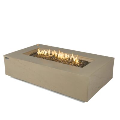 ELEMENTI PLUS COLORADO 56-Inch Rectangular Concrete Fire Pit Table (Beige) - OFG410SY