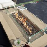 ELEMENTI PLUS COLORADO 56-Inch Rectangular Concrete Fire Pit Table (Beige) - OFG410SY - Image 5