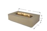 ELEMENTI PLUS COLORADO 56-Inch Rectangular Concrete Fire Pit Table (Beige) - OFG410SY - Image 8