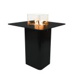 ELEMENTI PLUS KOLN Propane Marble Porcelain 39.4-Inch Square Fire Bar Table - OFP221